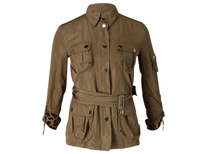 Dolce & Gabbana Safari-Jacke aus braunem Polyester Beige