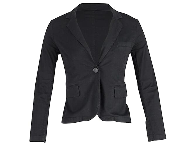 Nili Lotan Single-Breasted Blazer Jacket in Black Cotton  ref.878882