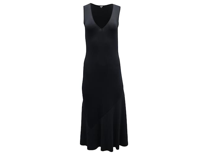 Theory Panelled Skirt Midi Dress in Black Rayon Cellulose fibre  ref.878903