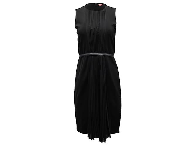 Autre Marque Max Mara Studio Pleated Sleeveless Mini Dress in Black Viscose Cellulose fibre  ref.878919