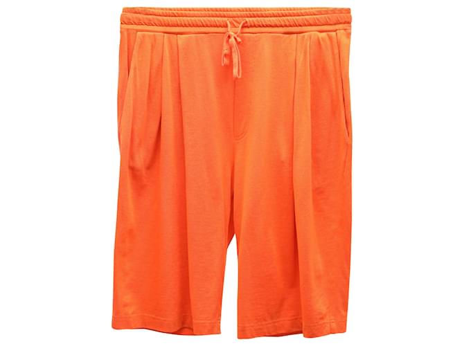 Shorts de chándal de algodón naranja con logo bordado de Dolce & Gabbana  ref.878929