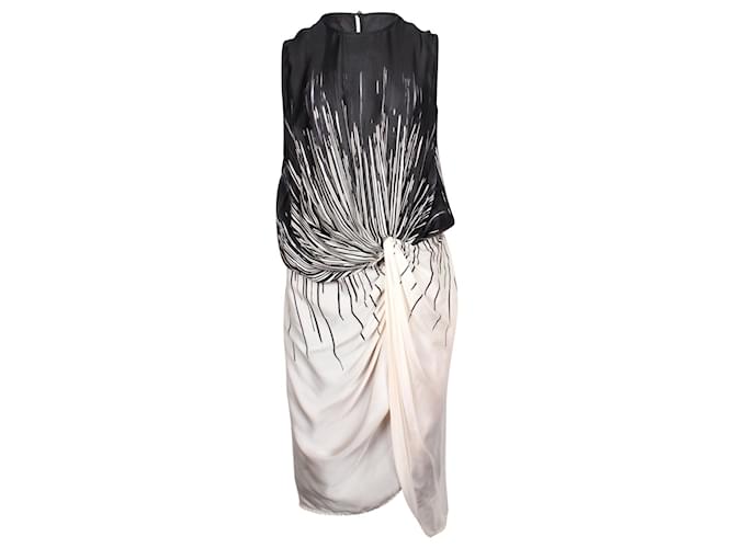 Zimmermann Robe mi-longue nouée sur le devant en soie multicolore Noir  ref.878959