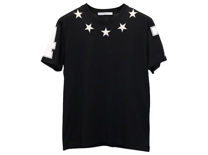 Givenchy Cuban Fit Star Applique 74 Polo Shirt in Black Cotton  ref.878987
