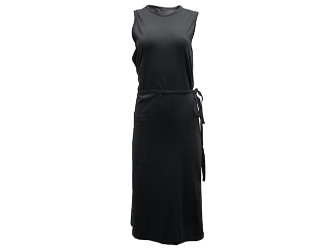 Joseph Belted Midi Dress in Dark Grey Cotton  ref.879003