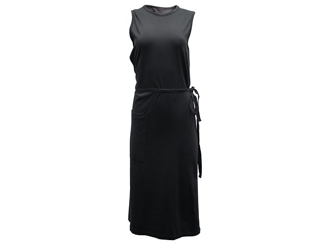 Vestido midi Joseph com cinto em algodão cinza escuro