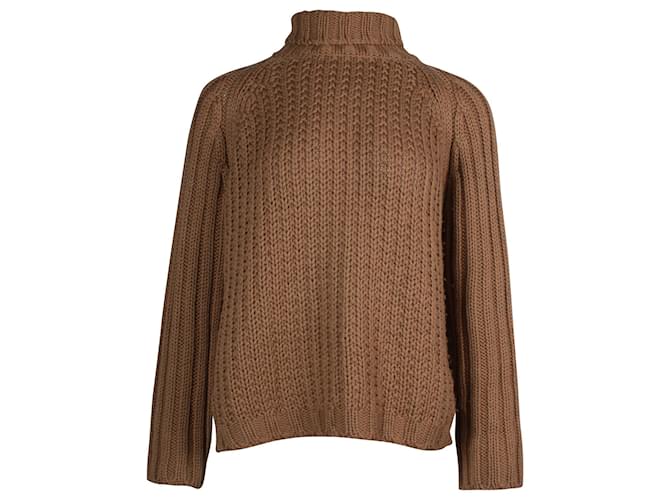 Suéter de punto grueso Weekend de Max Mara en lana marrón Castaño Beige  ref.879012