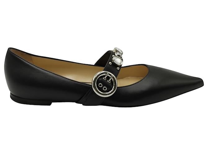Jimmy Choo Gela Ballerina Shoes in Black Leather  ref.879054