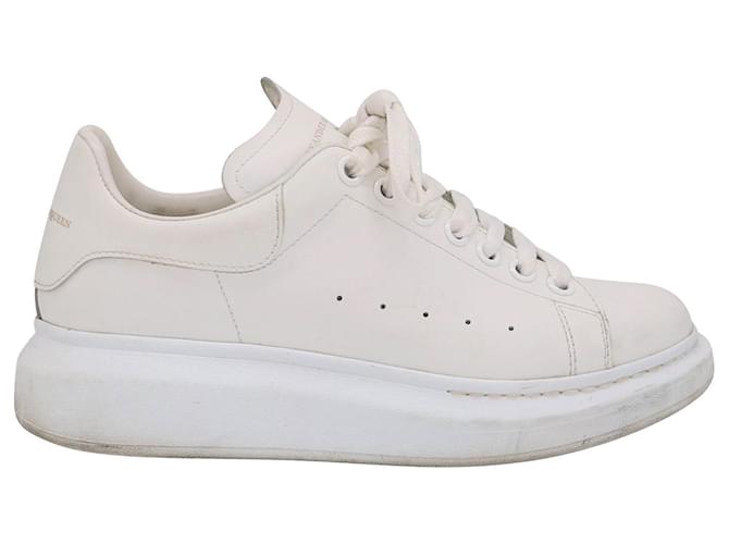 Alexander McQueen Women's Oversized Low-Top Sneakers in  All White Calf Leather  ref.879065
