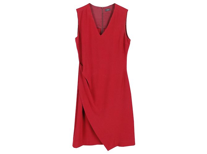 Minivestido drapeado sem mangas Joseph em acetato vermelho