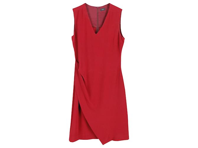 Mini abito drappeggiato senza maniche Joseph in acetato rosso Fibra di cellulosa  ref.879066