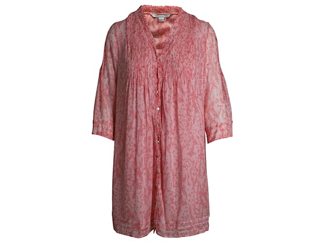 Diane Von Furstenberg Pleated Printed Mini Dress in Pink Silk  ref.879084