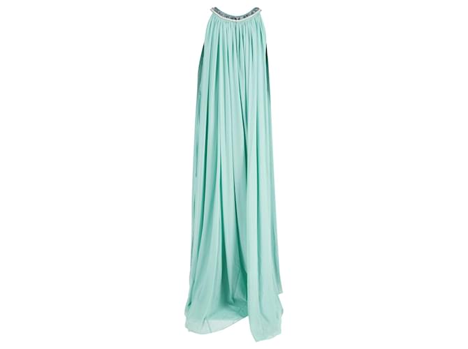 Autre Marque Saloni Embellished Maxi Dress in Mint Polyester  ref.879085