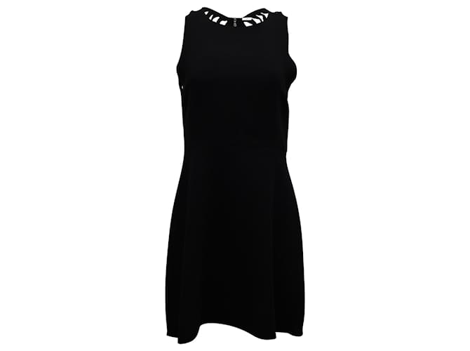 Sandro Paris Cut-Out Back Mini Dress in Black Polyester  ref.879090