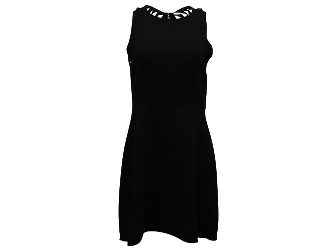 Sandro Paris Cut-Out Back Mini Dress in Black Polyester