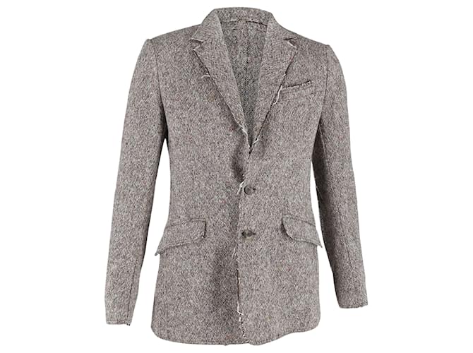 Dolce & Gabbana Einreihige Jacke aus grauer Wolle  ref.879096