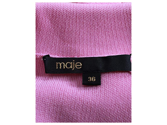 Maje Radene Braid-Trim Mini Dress in Pink Viscose Cellulose fibre  ref.879104