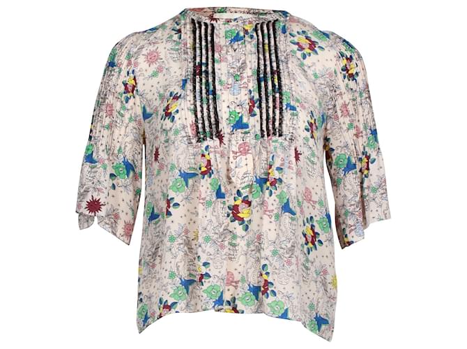 Zadig & Voltaire Tattoo Top in Floral Print Silk  ref.879115