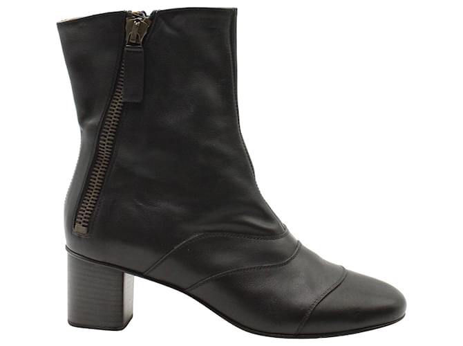 Chloé Lexie Ankle Boots in Black Calfskin Leather Pony-style calfskin  ref.879161