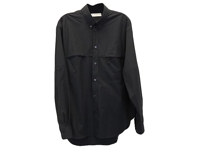Chemise boutonnée à manches longues Givenchy en coton noir  ref.879181