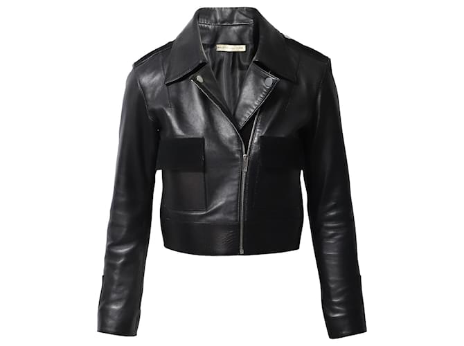 Kurze Balenciaga-Jacke aus schwarzem Leder  ref.879187