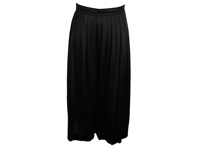 Céline Calça larga plissada Celine em triacetato preto