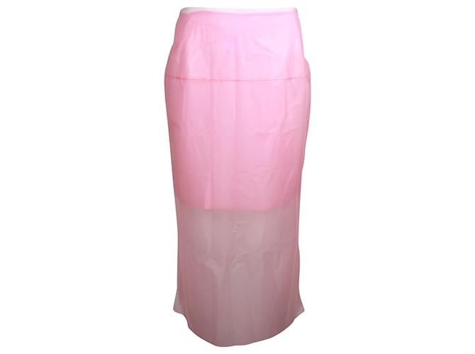 Rejina Pyo Midi Skirt in Pink Polyurethane Plastic  ref.879197