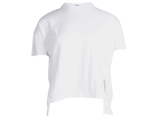 Acne Studios Piani Rundhals-T-Shirt aus weißer Baumwolle  ref.879207