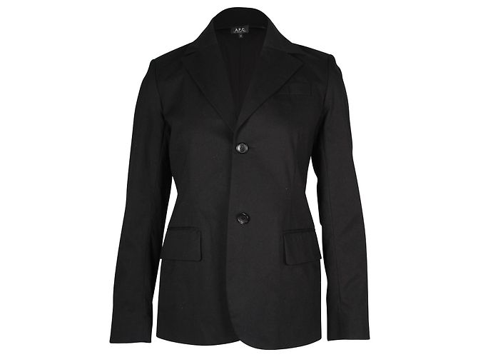Apc a.P.C Classic Blazer in Black Cotton Blend