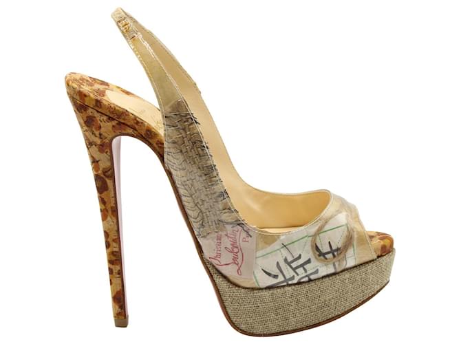 Christian Louboutin Eco Trash 150 High Heel Sandals in Multicolor Leather Multiple colors  ref.879231