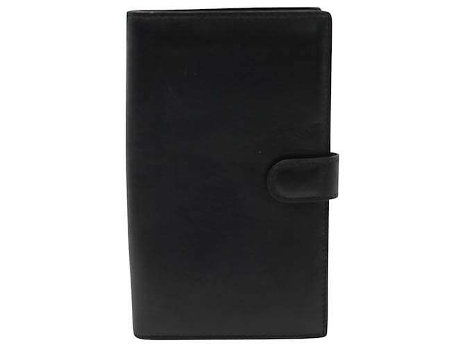 Bottega Veneta Lange Bi-Fold-Geldbörse aus schwarzem Leder  ref.879236