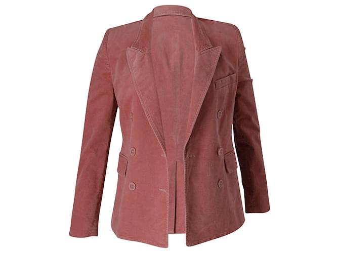 Isabel Marant Etoile Double Breasted Blazer Jacket in Pink Velvet  ref.879248