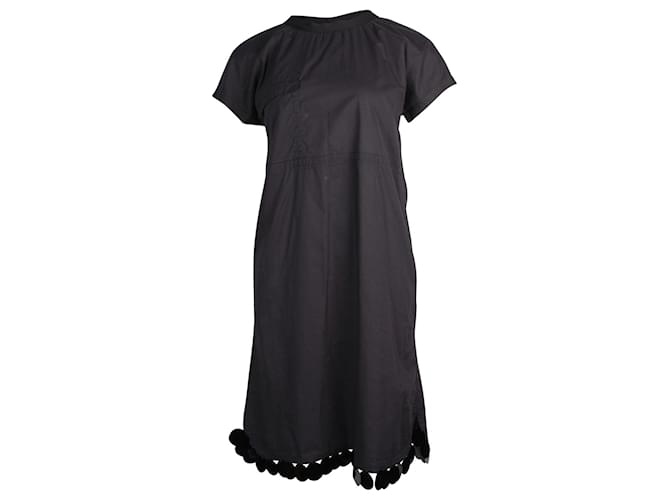 Marni Sequin Hem Midi Dress in Black Cotton  ref.879249