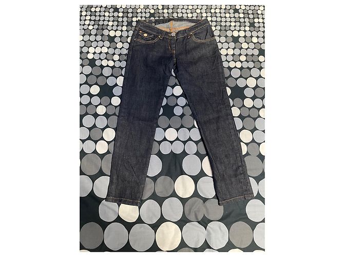 Autre Marque Jeans Elisabetta Franchi Taglio Dritto Blu Cotone Blu navy Blu scuro