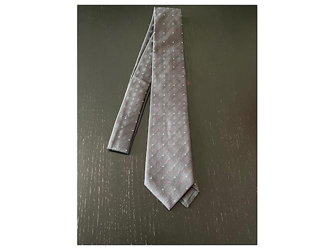 Louis Vuitton Cravatte Grigio antracite Seta  ref.879270