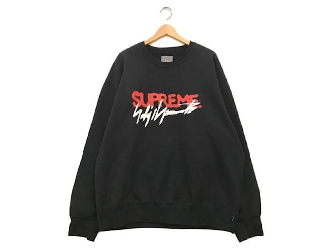 SUPREME × YOHJI YAMAMOTO Black Crew Neck Sweatshirt Cotton ref