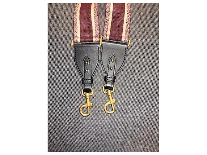 Dior shoulder strap with rings Dark red Cloth  ref.879277