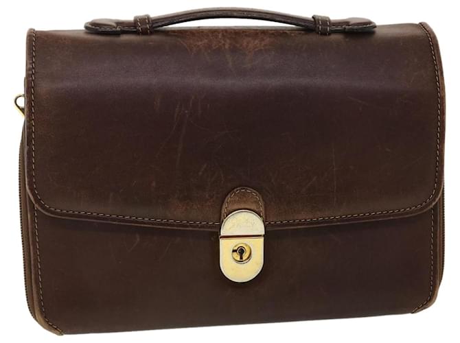 BALLY Shoulder Bag Leather Brown Auth bs4788  ref.879323