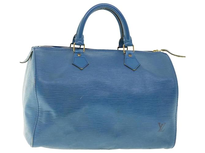 Louis Vuitton Epi Speedy 30 Hand Bag Toledo Blue M43005 LV Auth 39413 Leather  ref.879360