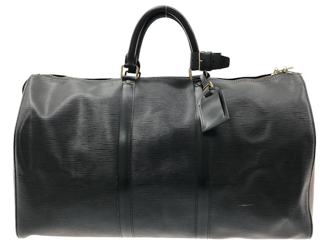 Louis Vuitton Keepall Black Leather  ref.879799