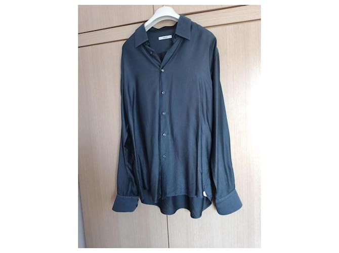 Versace Shirts Grey Silk  ref.879882