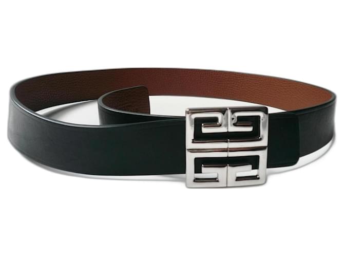 GIVENCHY Reversible Belt 4G Black/Gold very good Leather  ref.879902