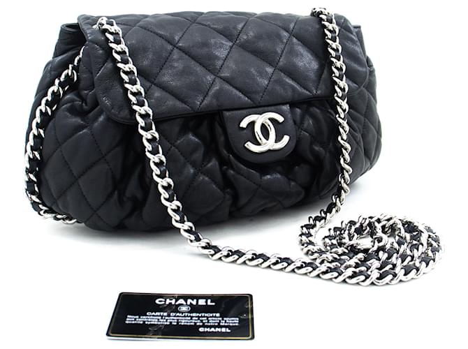 CHANEL Chain Around Shoulder Bag Crossbody Black calf leather Leather  ref.879926