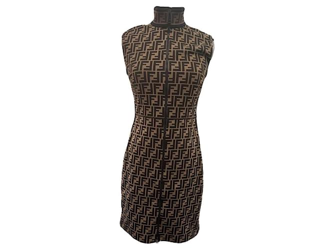 Fendi Dresses Brown Synthetic Cotton  ref.879975