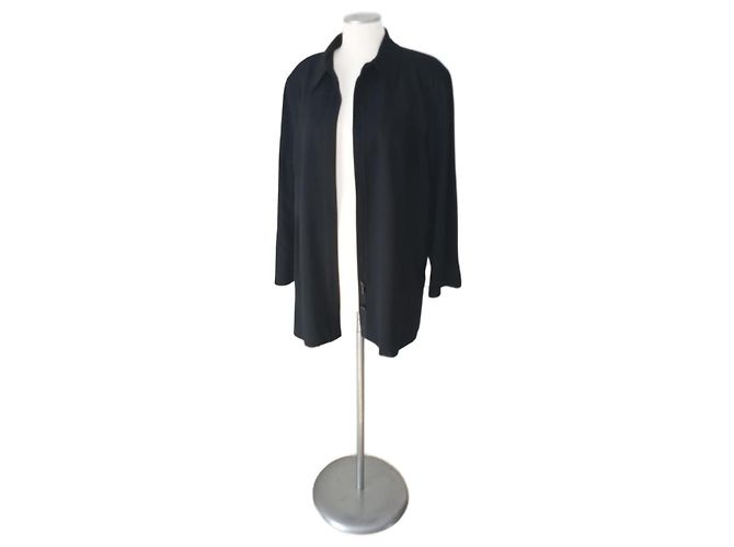 Elena Miró Black Cardigan Jacket Polyester Wool