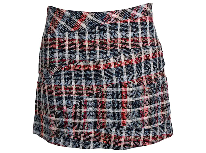 Victoria Beckham Tweed Mini Skirt in Multicolor Cotton Multiple colors  ref.880163