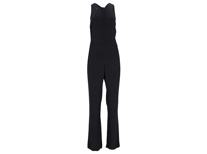 a.l.C. Back Cut-Out Olive Jumpsuit in Black Polyester