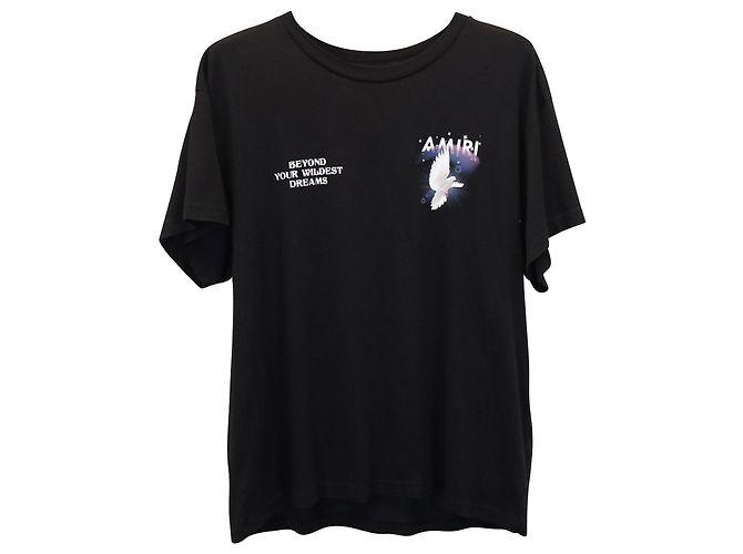 Maglietta Amiri Rainbow Dove in cotone nero