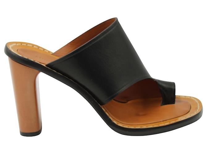 Céline Celine Toe Ring High Heel Sandal in Black Leather   ref.880192