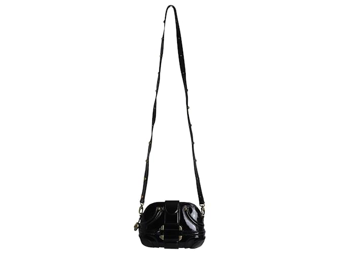 Alexander McQueen Novak Crossbody Bag in Black Patent Leather  ref.880194