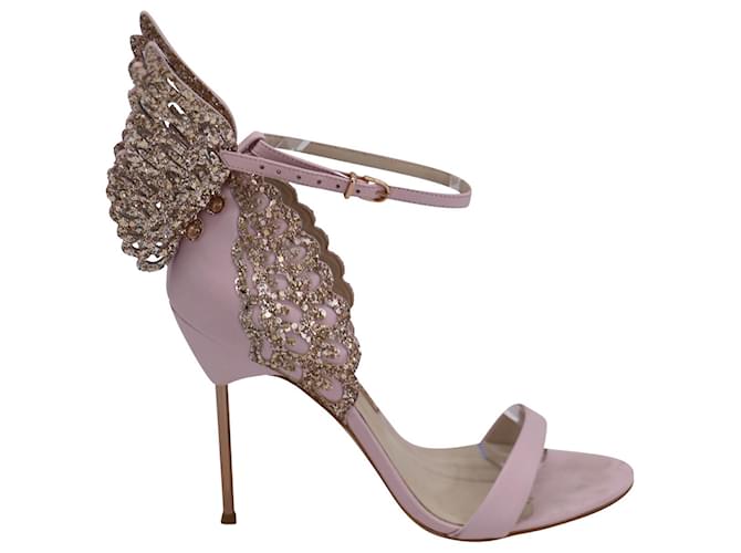 Sophia Webster Evangeline Glitter Angel wing Sandals in Pink